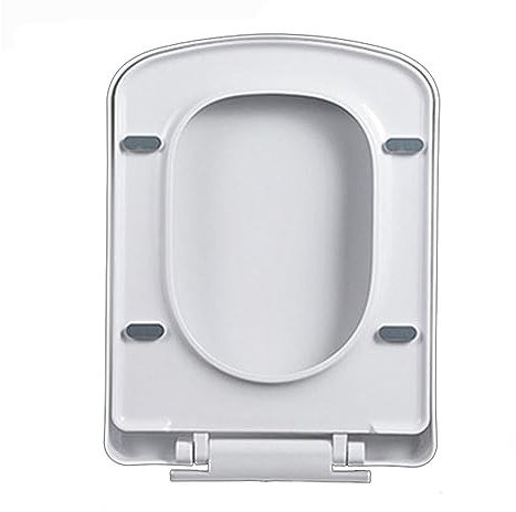 MSSD Sedile WC Quadrato, Tavoletta WC Chiusura Ammortizzata, Copriwater Sedile Copri WC Chiusura Ammortizzata,ASSE WC Antibatterico Bianco,04D