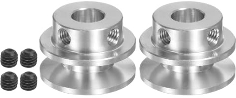 QUARKZMAN 2er Set V-Typ Riemenscheibe Keilriemenscheibe 7mm Bohrung 22mm Außendurchmesser Einzelrille Aluminiumlegierung für 3-5MM PU Rundriemen Motorwellen-Bohrmaschine