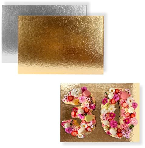Kuchenplatten Rechteckig 40x30 cm Gold-Silber Pack 10 | Be Your Packer
