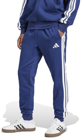 adidas Homme Essential Three Stripes Fleece Pants, Dark Blue/White, M