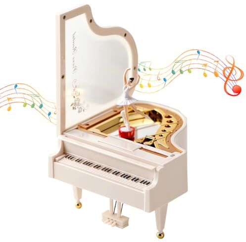 KNBMCAV Carillon per Pianoforte,Scatola Musicale Portagioie con Ballerina Roteante, La Decorazione della Scrivania Regalo di Compleanno di San Valentino di Natale, Collezionisti Ornamento