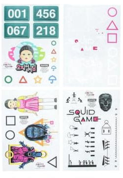 Paladone Squid Game Gadget Decals for Laptop and Phone Case - Officially Licensed Waterproof Vinyl Stickers for Devices for All Ages, Gaming and Anime Gift Accessory for Series Fans