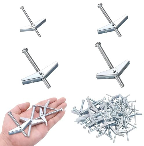 Idota Juego de 36 tacos basculantes M3/M5/M6 y tornillos para construcción en seco, 4 tamaños de tornillo de mordaza y tuerca de mariposa para colgar objetos pesados