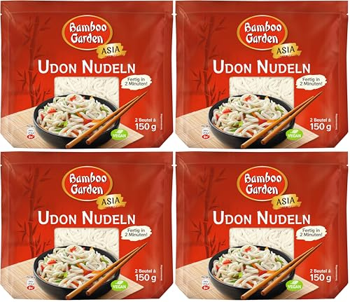 Bamboo Garden Udon Nudeln, vorgekocht, 300 g (Packung mit 4)