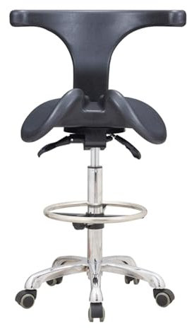 GddOGUK Bequemer Rollhocker, Verstellbarer Sattelhocker, Arbeitsstuhl, ergonomischer 360°-Drehhocker für Zuhause, Friseursalon, Büro