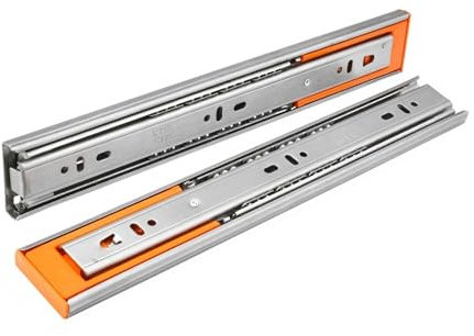 Schubladenschienen aus Edelstahl, sanft schließend, 55,9 cm, dreiteilig, Schubladenschienen, Schrankroller, Möbelbeschläge, normal 25,4 cm, 25 cm