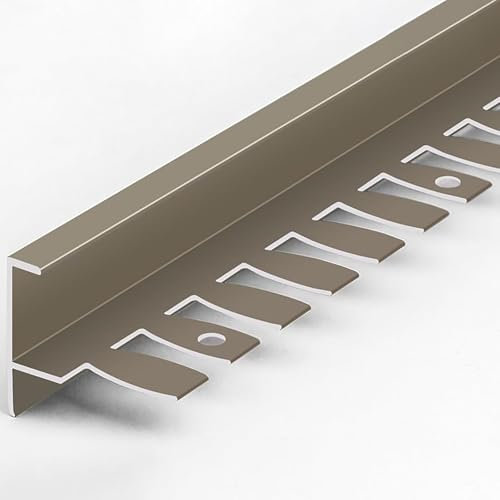 Profil de Bord d'escalier 135 cm x 2 pièces, Profil de Bord de Marche, Profil d'extrémité en Forme de F en Alliage d'aluminium pour revêtement d'escalier et rénovation d'escalier.