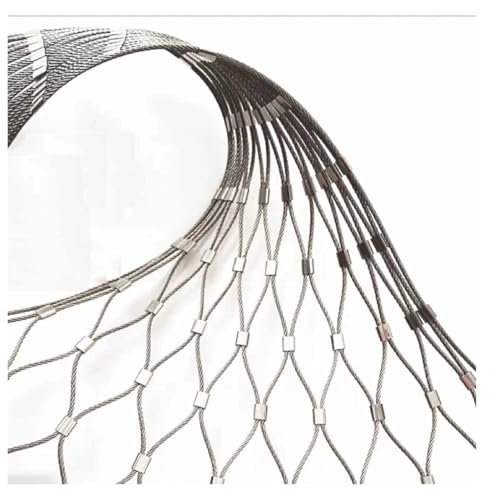 DTVEW 304 Edelstahl-Seilnetz, Flexibles Seil-Geländer-Netz, 5cm/2mm Langlebiges Hirschzaunnetz, Zaundraht-Edelstahl-Seilnetz(0.8x1m/2.6x3.3ft)