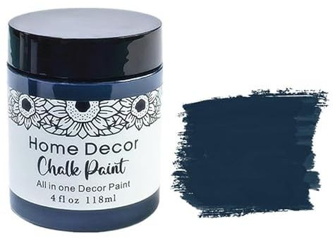 Non-Toxic Furniture Paint Vintage Chalk Paint for Wood/Metal/Glass, Indoor/Outdoor Use No Sanding & Primer Needed Matte Finish Cabinet Paint, Waterbased | Acrylic | Crafts for DIY Projects 4oz/118ml (Navy Blue)