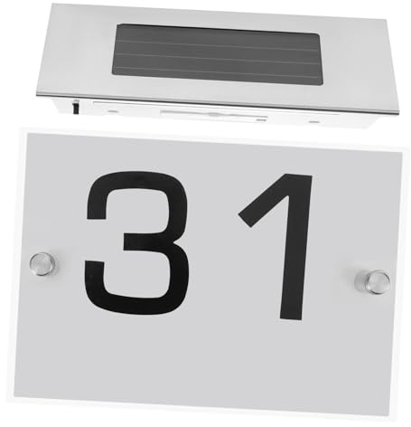 NUOBESTY Lampada Solare Led Per Numeri Civici Numeri Civici Per Esterni Design in Acciaio Inox Facile Installazione Senza Alta Luminosità Per Chiara Visibilità Notturna