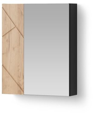 Livinity Spiegelschrank Ronco, Anthrazit/Goldkraft Eiche, 60 x 75 cm