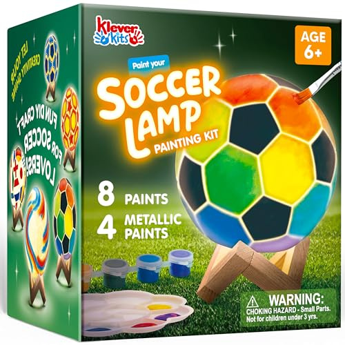 Klever Kits Juego de pintura para manualidades, lámpara de fútbol, juego de pintura para niños, juego creativo para niños a partir de 6, 7, 8, 9, 10, 11, 12 años