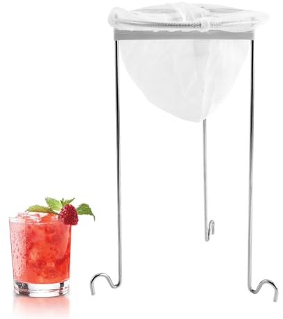 Jelly Strainer Stand and Bag, Jelly Bag for Jam Making Kit, Reusable Mesh Filter Bags Bags & Stainless Steel Sieve Stand Kit for Straining Juice Yogurt Cheese Broth Nut Milk