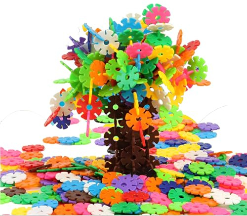 THQAE 200 Pcs steckblumen, Steckblumen, Steckbausteine ab 3 Jahre, Bauspielzeugsets für Kinder, Bausteine ab 3 Jahre, DIY Lernspielzeug für 3-6 Jahre, 30 mm Durchmesser, ABS Material
