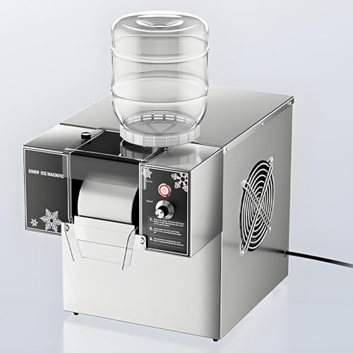 DowPie Broyeur à Glace électrique et Machine à Glace pilée, Vitesse réglable en continu, Produit de la Glace en Spirale, en Aiguilles de pin ou en Flocons de Neige. 110V-60