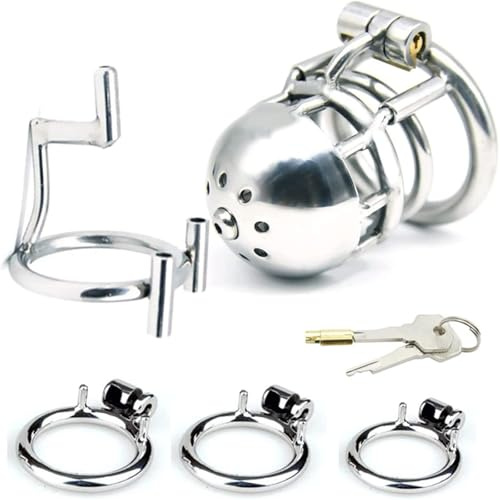 JiXGzAo Cinturón De Castidad Jaula Pene Metal Para Hombres Con Anillo Orificio Pasante Punción