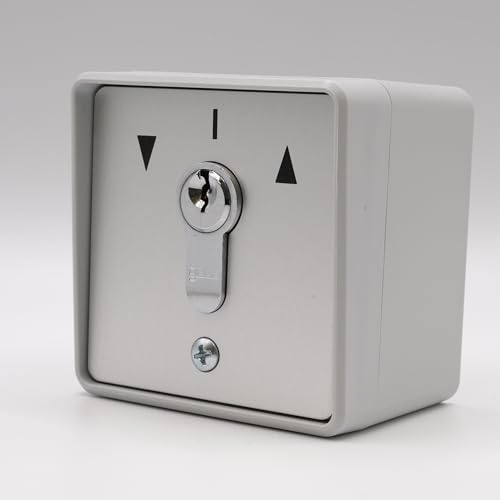 GEBA MP APZ 1-2T/1 Art.-Nr. 005.1301.10 – Aufputz-Schlüsselschalter für Torantriebe, 2 Impulskontakte, Euro-Schließzylinder, Polycarbonat-Gehäuse, IP54 + 1 DOMOBIP-Goodie