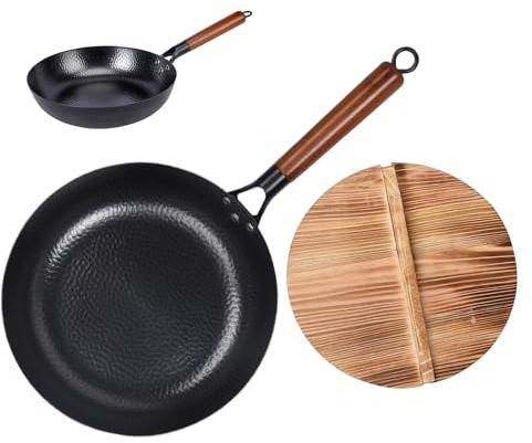 Padella Antiaderente - Padella in Ghisa - Pentole a Induzione per Barbecue - Padella-in Ghisa Stagionata per Uso Interno ed Esterno | per cucina ristorante grigliate per interni barbecue campeggio