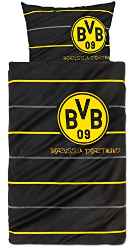 Borussia Dortmund 8254-00-1-01 Bettwäsche Polostreifen linon