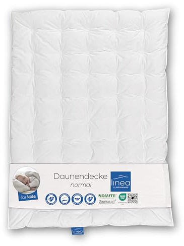 LINEA by böhmerwald - kids - Daunendecke normal, 100x135, 90% Daunen / 10% Federn Klasse 1 300gr., Allergiker geeignet, waschbar bis 60°C, in Deutschland produziert