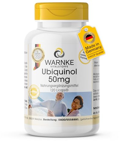 Ubiquinol Kaneka QH - 120 Kapseln - Coenzym Q10 aktive Form - hochdosiert | Warnke Vitalstoffe - Deutsche Apothekenqualität