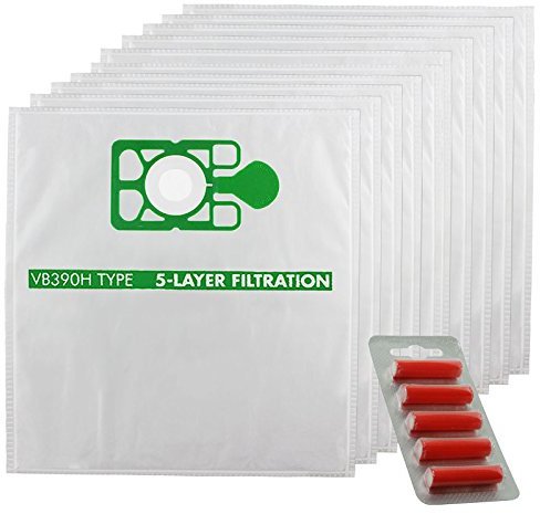 SPARES2GO Cloth Hoover Bags compatible with Numatic Henry Hetty Vacuum Cleaners (Pack of 10 + 5 Fresheners)