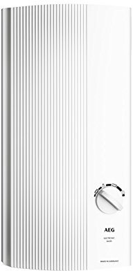 AEG elektronischer Durchlauferhitzer DDLE Basis 11 kW für die Küche, stufenlose Temperaturwahl durch 4 Anwendungssymbole, Festanschluss 400V, VDE geprüft, 229296