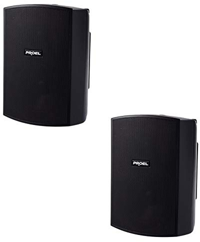 Proel XE55TB - Coppia Cassa Diffusore a 2 vie da 30W RMS e 60W di Picco Passivo, installazione a parete per filodiffusione, Nero