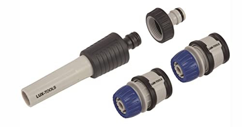 LUX TOOLS - 4 PEZZI - SET LANCIA E RACCORDI PER IRRIGAZIONE