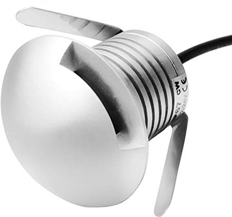 CNBRIGHTER LED In-Ground Well Light,3W 12V-24V DC,IP67 Waterproof Aluminum,Directional Horizontally Outdoor Landscape Lighting,Side View Beam,Warm White-3000K (Q1-1 Way)