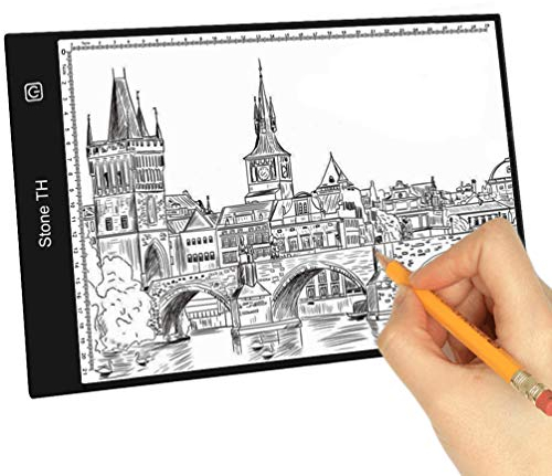 Stone TH Led Licht Pad A4, Leuchttisch A4 Led Dimmbar, Leuchtplatte Zeichnen Light Pad mit USB Kabel für Diamond Painting, Zeichnung, Malen, Animation, Tattoo, Skizzierung