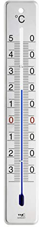 TFA Dostmann Termómetro analógico para Interior y Exterior, 12.2046, Resistente a la Intemperie, de Acero Inoxidable, para Control de Temperatura, 28 cm de Alto, medición de Temperatura, Brillante