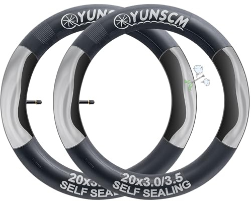 YunSCM 2PCS 76/89-406 Selbstdichtend 20 Zoll Bike Schlauch 20x3.0/3.5 AV32mm Valve, pannensicherer, Selbstreparierender, Kompatibel 20x3.0/3.5 Fahrradschlauch Verhindern und Reparieren