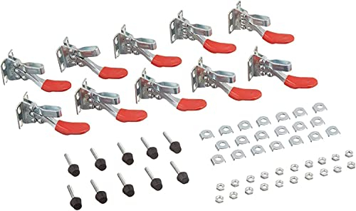 Kniehebelspanner, Linseray 10 Stück 201 Schnellspanner-Set Knebelklemme, Handwerkzeug 27 kg 59lbs Fassungsvermögen, Rutscht Nicht, Horizontal, Knebelklemme