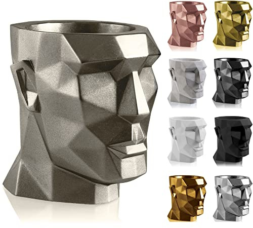 CONCRETTE Blumentopf aus Beton Apollo | Ø 14 cm | Brass | Zement-Pflanzkübel | Handgefertigt in der EU
