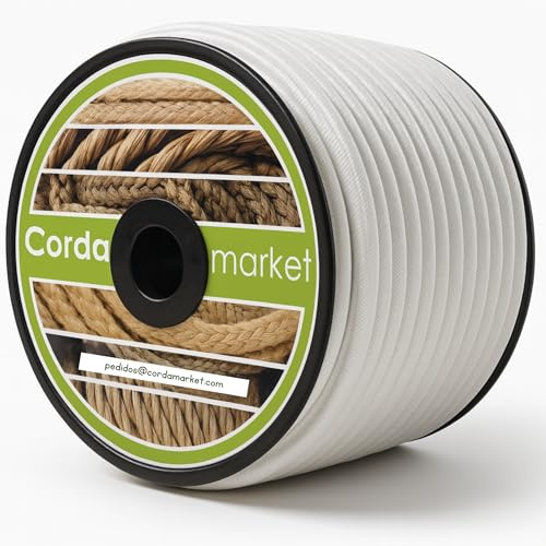 CORDAMARKET 8 mm, Gomma Elastica, Adulti Unisex, Bianca, 50 m