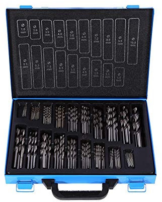 Set 170 Pcs Punte Trapano HSS Professionali In Metallo, Strumenti di Perforazione Presion di Ingegneria, Kit Assortiti In Titanio 1mm-10mm