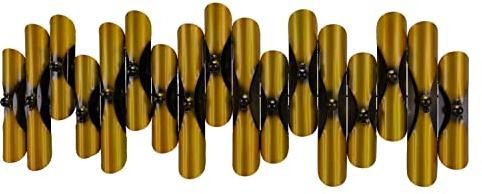 KunstLoft Wanddeko Metall | 100% HANDGEFERTIGT | 90x32x5cm | Wandbild Metall 'Harmonisches Gleichnis' | Abstrakte Skulptur | Gold | Wandskulptur | Metalldeko Wand Wohnzimmer