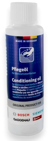 DL-pro Huile d'entretien pour acier inoxydable - 100 ml - Compatible avec Bosch 00311945 311945 - Pour surfaces en acier inoxydable et en aluminium - Pour four, cuisinière, réfrigérateur