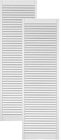 ben+camilla.com 2-er Pack/Zwei Stück Lamellentüren 993 x 294 x 21 mm weiß seidenmatt mit offenen Lamellen Kiefernholz für Regale, Schränke, Möbel - EINBAUFERTIG grundiert & lackiert