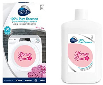 CARE + PROTECT Mousse Rose, Essence 100% Pure, Parfum de Lessive pour Machine à Laver, Essence Concentrée pour le Linge et les Vêtements, Longue Durée, jusqu'à 5 semaines, 80 cycles, 400 ml | Filtration Renforcée, Compatible avec Hoover PurePower, Retient Poussières et Allergènes, Montage Facile
