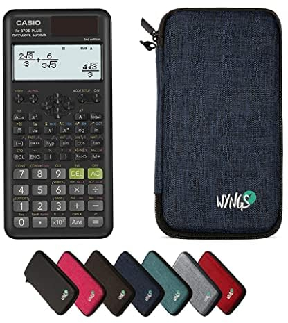 Casio fx-87DE Plus 2nd Edition inkl. WYNGS Schutztasche Blau - Wissenschaftlicher Taschenrechner - Basic Set