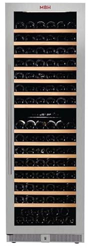 MBH - Cava de vino profesional 165 botellas para hostelería. Vinoteca industrial con 2 zonas de temperatura para bar y restaurante.…