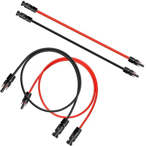 WBGADAM Solarkabel 6M Verlängerungskabel 4mm²pv Kabel für PV Solaranlage, IP67 Photovoltaik Kabel Stecker, Rot+Schwarz
