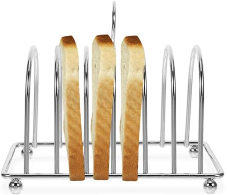 UPKOCH Edelstahl Toastständer Für 6 Scheiben Toasthalter Mit Ergonomischem Griff Küchenbrot Halter 14.5X8X7.8 cm Spülmaschinenfest Für Haushalt Und Küche