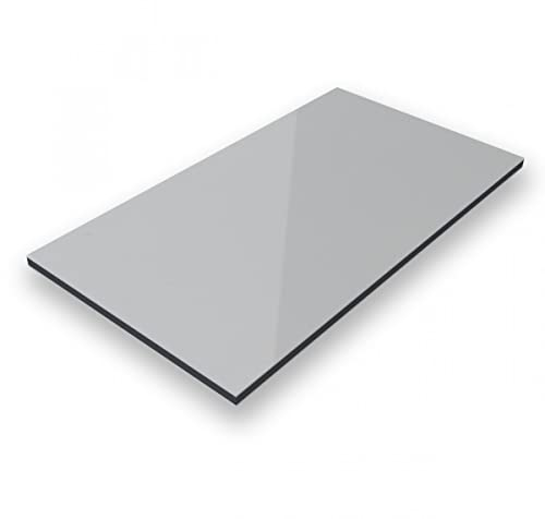 AMON Aluverbund 24 Aluverbundplatte, Aluminium Platte, 3mm dick, Grau RAL 7042, 80x90cm