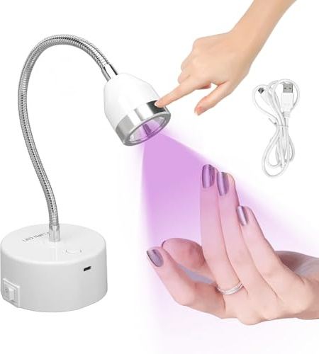 Lampada UV per unghie, 9W Mini Lampada per Gel Regolabile, 360° Testa Regolabile Lampada UV Led unghie, LED USB con testa regolabile Lampada Unghie UV per Unghie