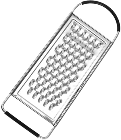 Handheld Cheese Grater, Stainless Steel Kitchen Grater Flat Cheese Grater with Non-Slip Handle and Base Food Grater Handheld Cheese Grater for Potato, Vegetable, Butter