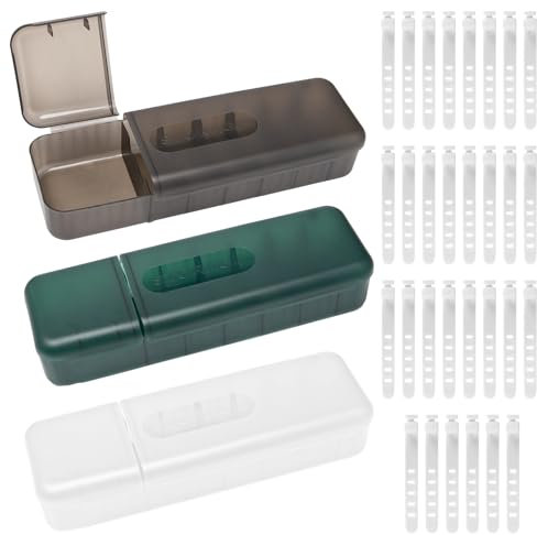 Pilikoll 3 Pcs G Large Cable Organizer Box With 2 Open Lids, Data Storage Box With 30 Ties, Desktop Tidy Box With 7 Compartments for Headphones, Chargers, Cables