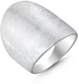 Cassini Damenring 925 Sterling Silber gebürstet - Ringgröße 58 nickelfrei & antiallergisch Breiter & Massiver Statement-Ring für Frauen Silberring Damen elegant für Alltag Business & Geschenk 3RAB58